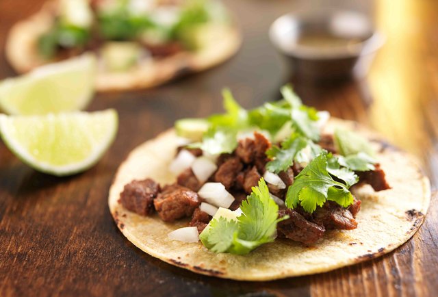 Authentic Mexican beef tacos