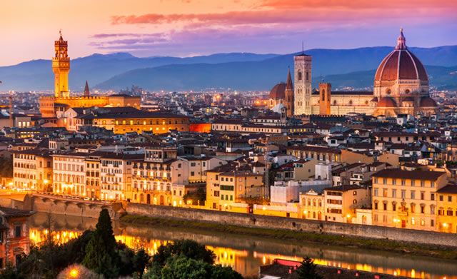 Sunsets in Florence Italy