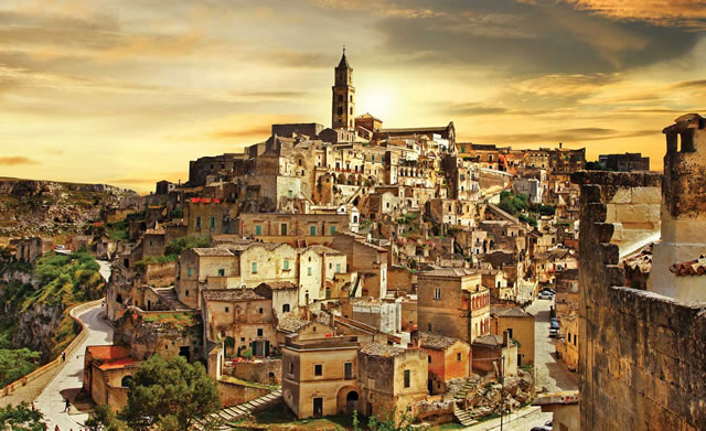 Sunset over Matera Italy