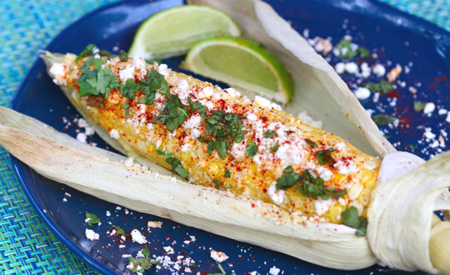 Authentic Mexican Style Street Vendor Corn