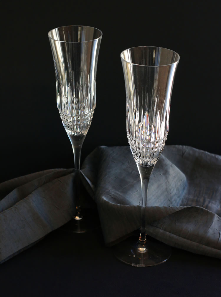 Waterford Lismore Diamond Champagne Flutes