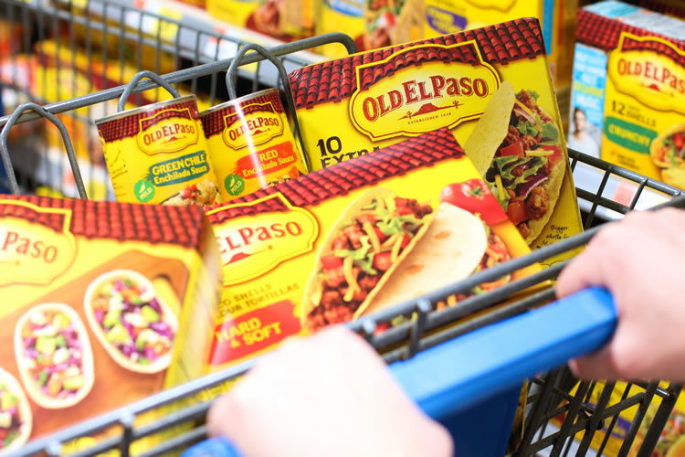 Cart full of Old El Paso products