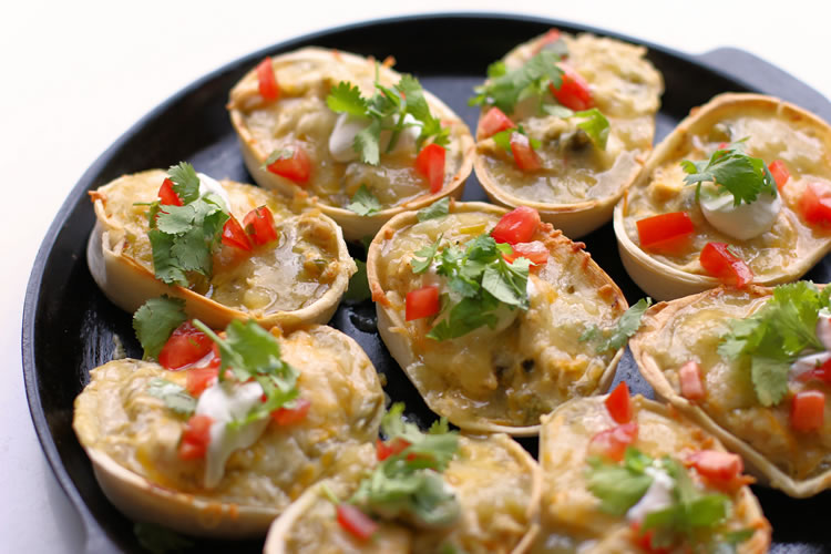 Cinco de Mayo Recipe: Mini Green Chicken & Poblano Enchiladas | onbetterliving.com
