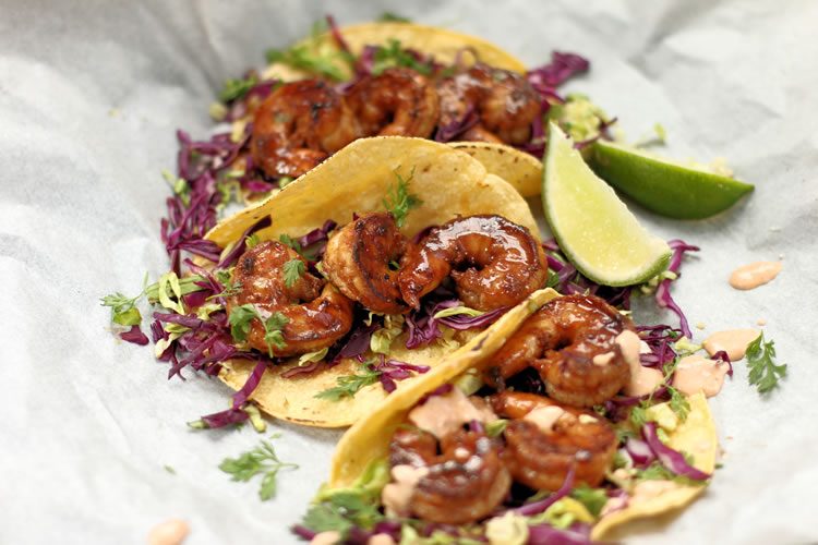 Recipe: BBQ Shrimp Tacos With Chipotle Cream