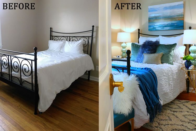 Guest Room Refresh Before & After : We did an easy, fast and inexpensive DIY that homeowners usually overlook when redecorating their homes. | www.onbetterliving.com