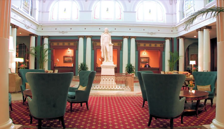 The Palm Court Lobby at The Jefferson Hotel Richmond, Virginia | www.onbetterliving.com