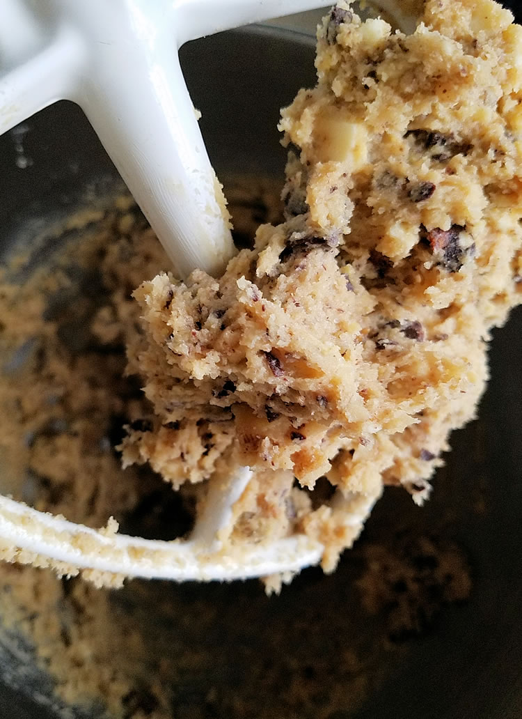 Small Batch Chocolate Chip Cookie Dough In The Mixer www.onbetterliving.com