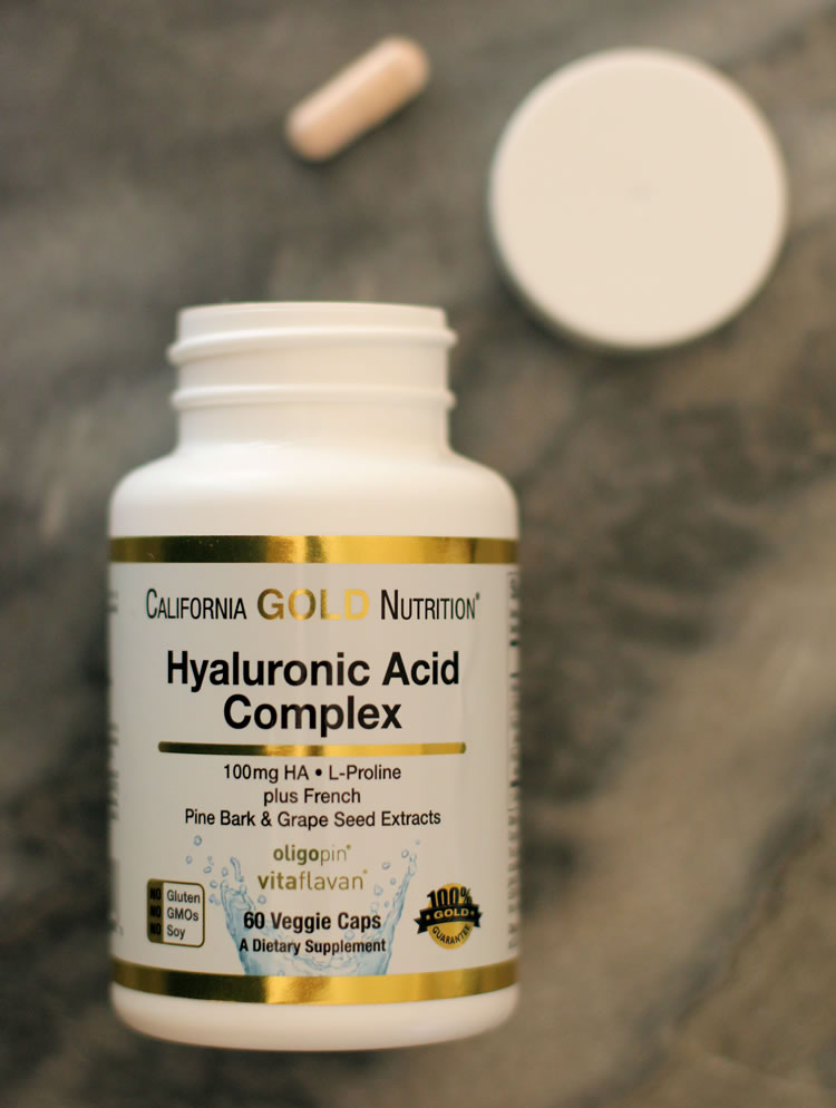 hyaluronic acid complex skin benefits anti-aging California Gold Nutrition 