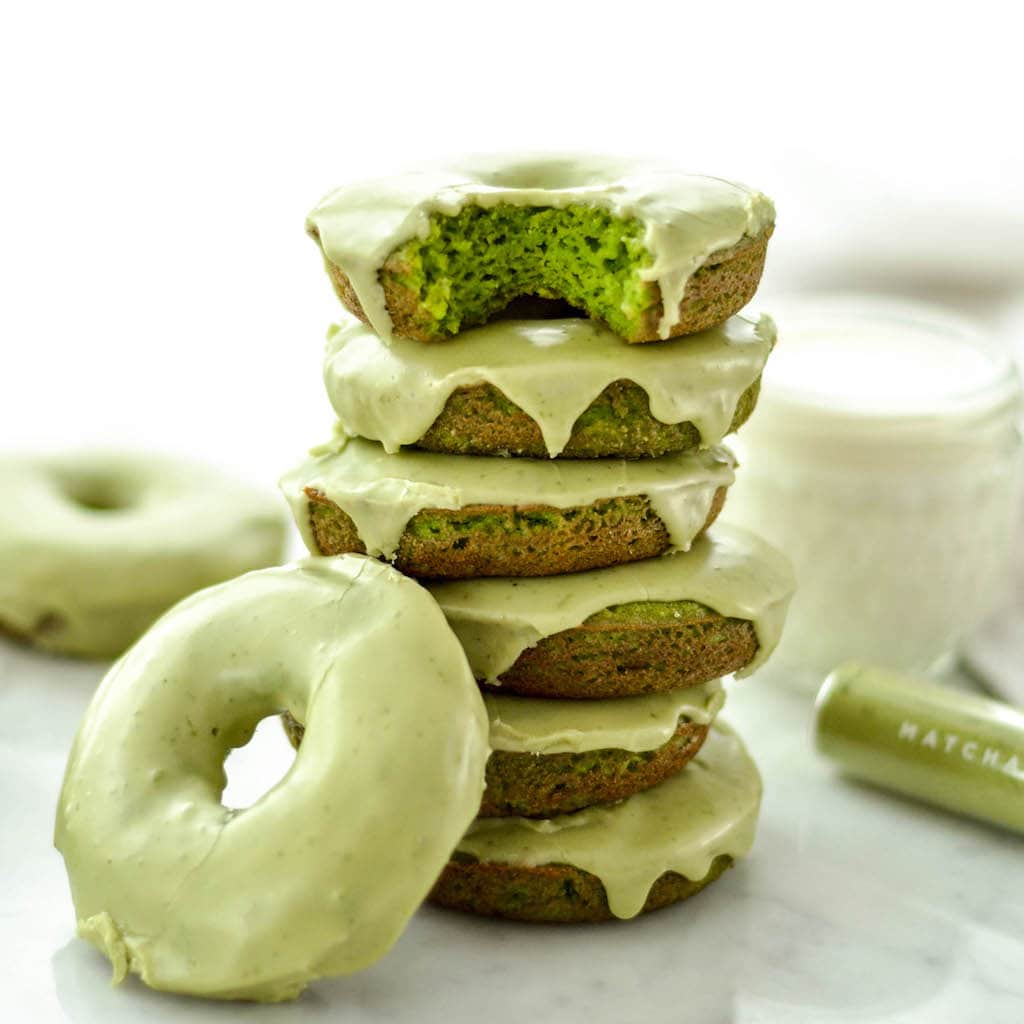 Baked Paleo Spinach Donuts green gluten free