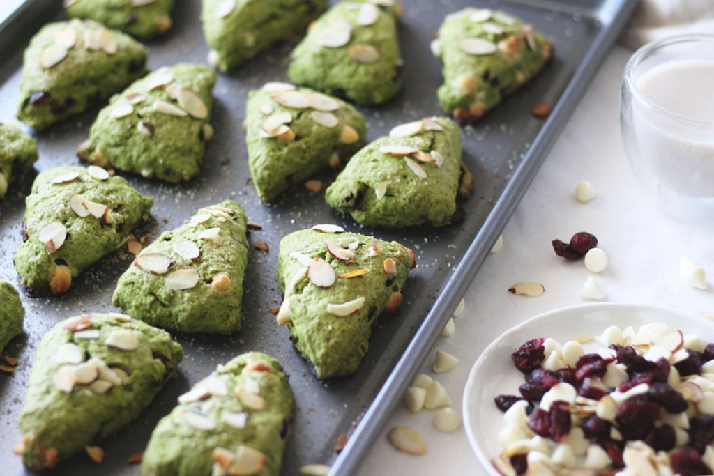 Green Tea Matcha Cranberry Scones