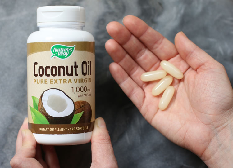 coconut oil soft-gel capsules to balance hormones
