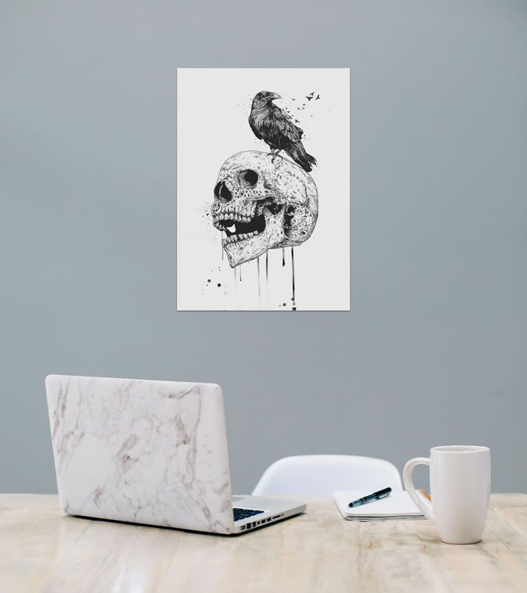 Cool Skull Crow Art From Displate Handcrafted Metal Poster