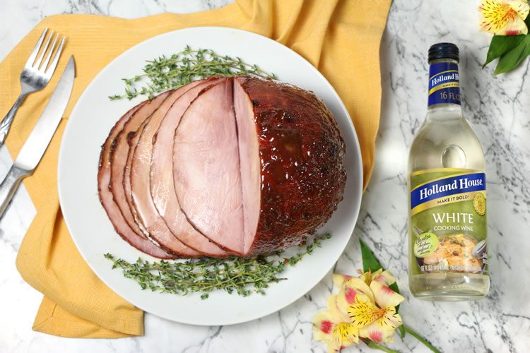 Recipe Peaches, Honey & White Cooking Wine Glazed Ham Better Living