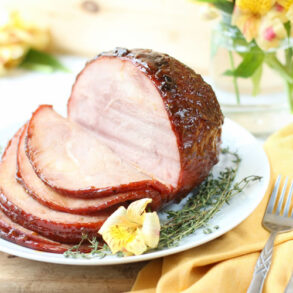 Peaches, Honey And Wine Glazed Ham With Thyme