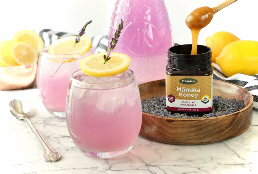 Healthy Recipe for MĀNUKA HONEY Sweetened LAVENDER LEMONADE