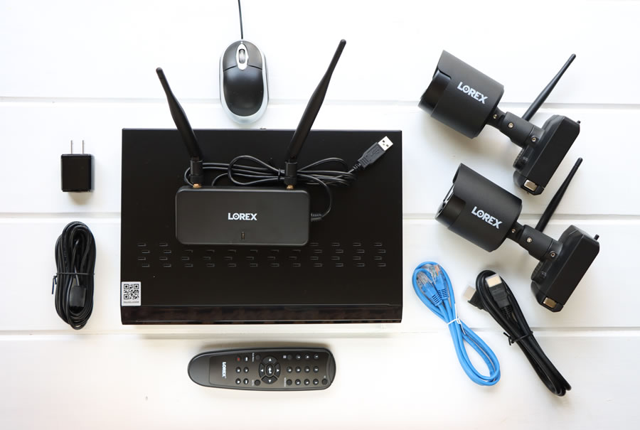 What comes in the box with the Lorex Wireless Camera System