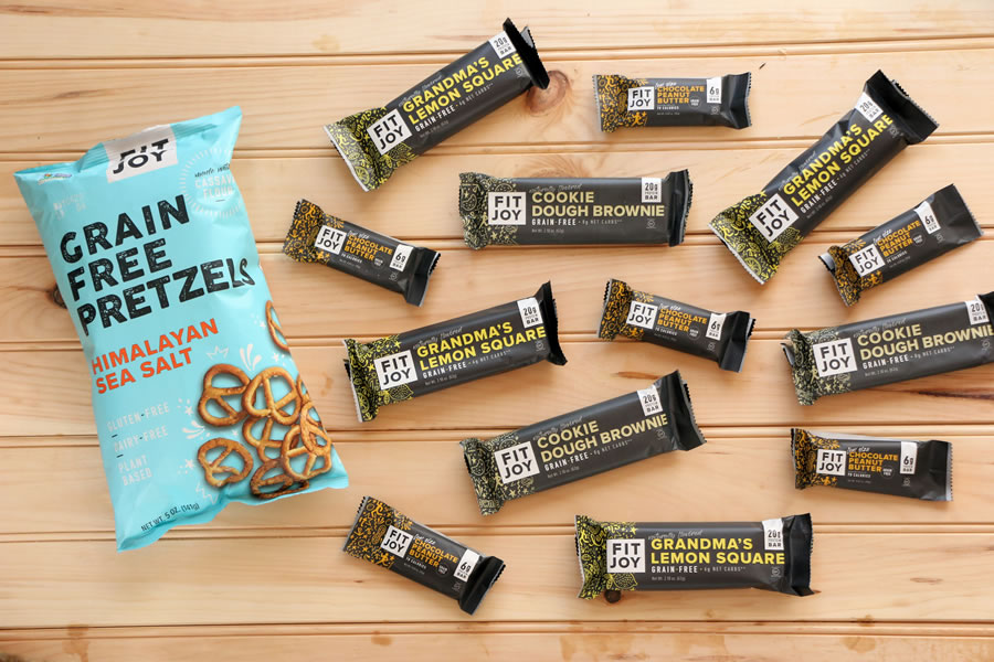 Grain-Free FitJoy Protein Bars And Pretzels