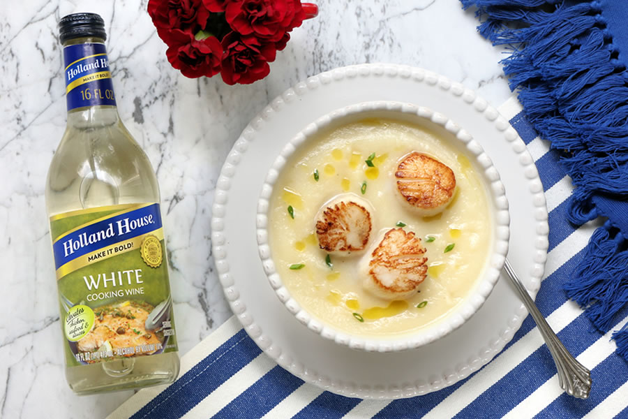 DairyFree Cauliflower Soup with Scallops & White Cooking Wine Better