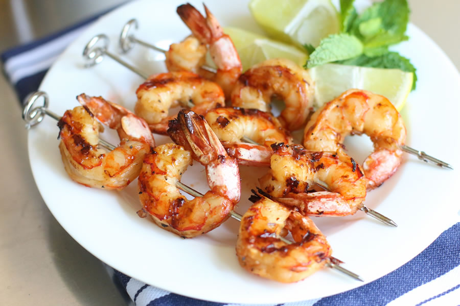 perfectly grilled shrimp made with Ninja Foodi Grill