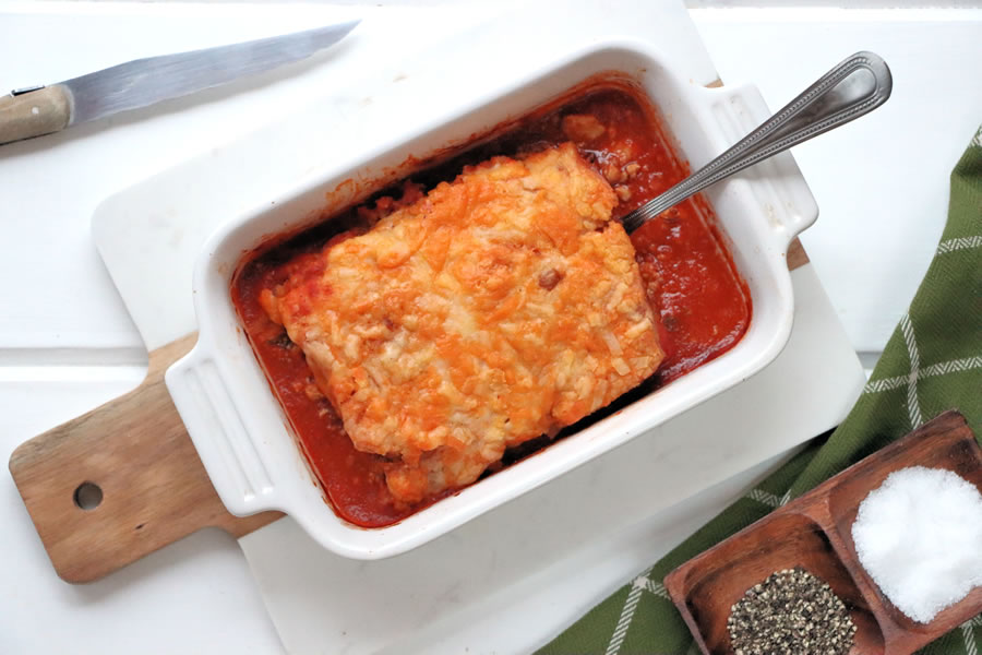 The Veestro Enchilada Casserole Baked In A Dish