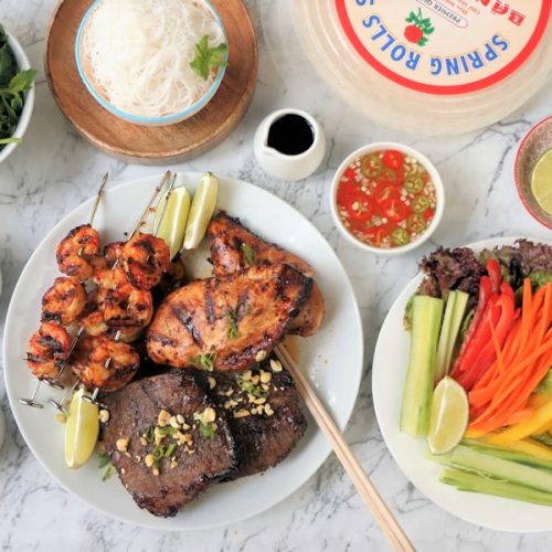 Indoor Mixed Grill with Yogurt BBQ Sauce