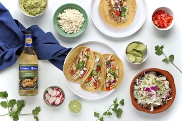Crock Pot Green Chile Chicken Tacos made with Holland House White Cooking Wine