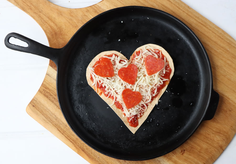 Valentines Day Tortilla Pizzas