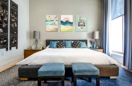 Spring Inspired prints over a bed from Displate