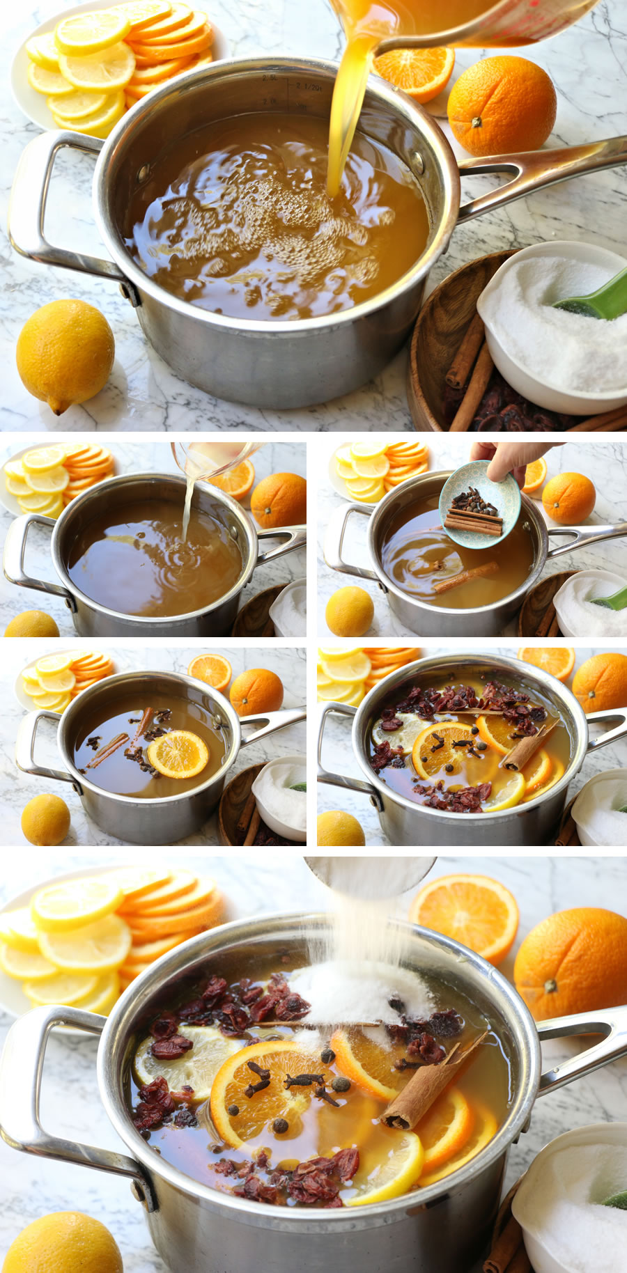 hot spiced mulled apple cider with stevia ingredient steps orange apple cinnamon sticks