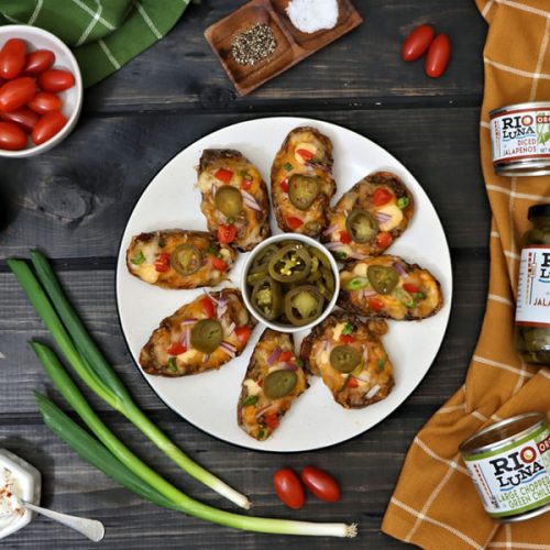 Green Chile Cheeseburger Potato Skins