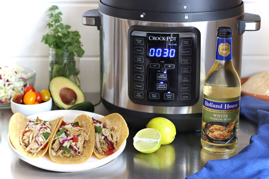 Crock Pot Green Chile Chicken Tacos