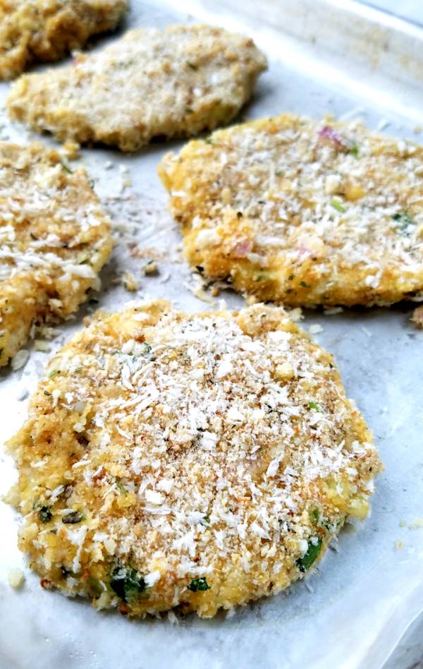 Thin & Crispy Air Fried Eggplant on a pan ready for baking