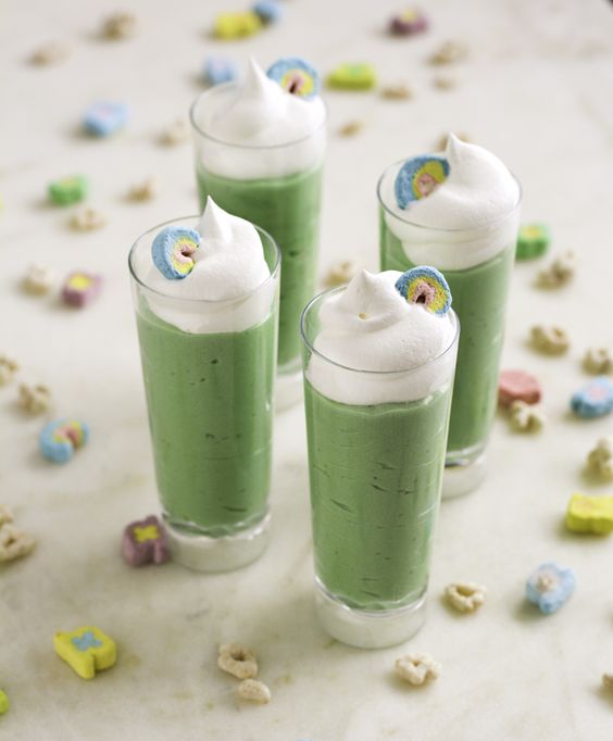 Lucky Charms Pudding Shots for St. Patrick's Day