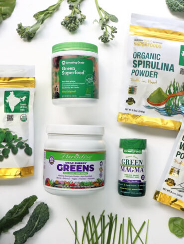 California Gold Nutrition Organic moringa powder Organic spirulina powder and organic wheat grass powder Green magma barley grass powder amazing grass and paradise orac energy greens