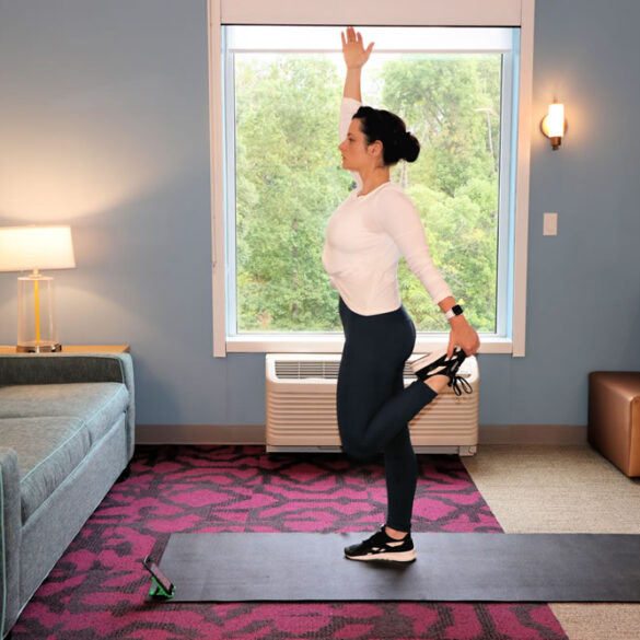 Working out in a hotel room