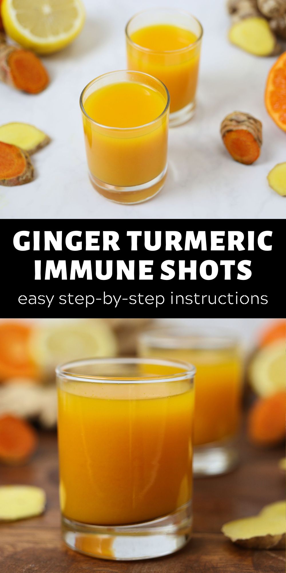 Pin image for ginger turmeric immune shots