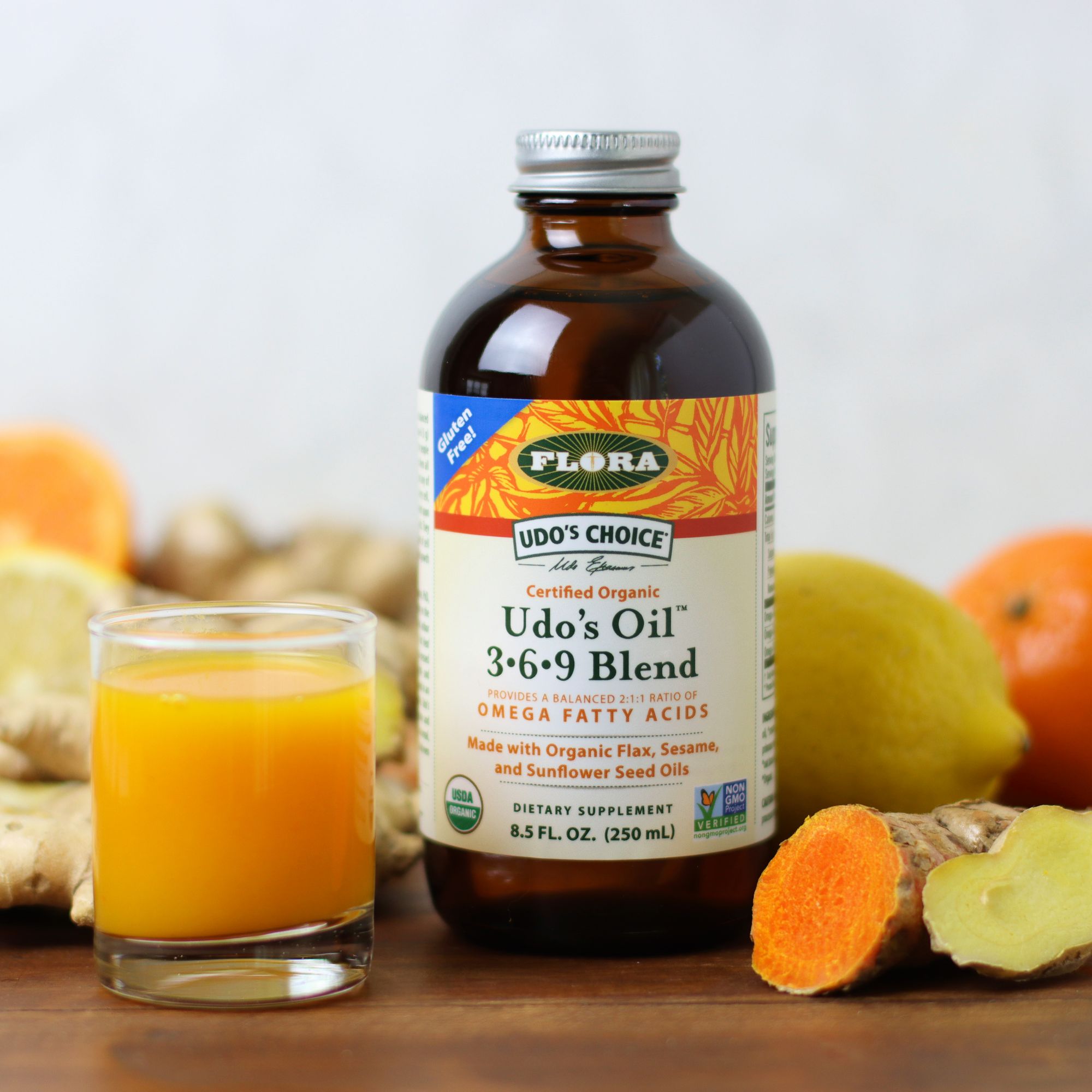 Ginger turmeric wellness immune shot and Udo's Oil