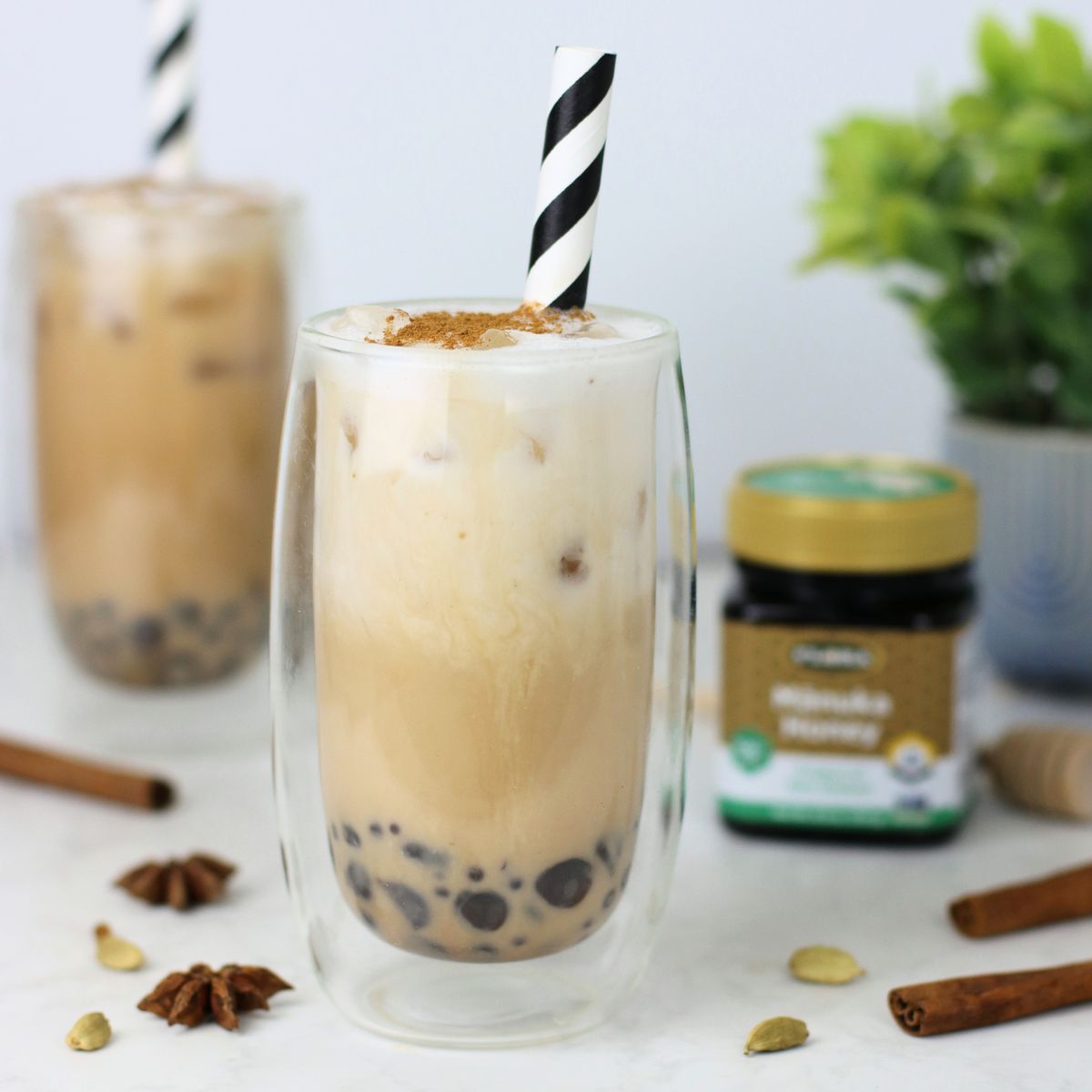 Flora Manuka Honey Chai Boba Tea 3c BL 