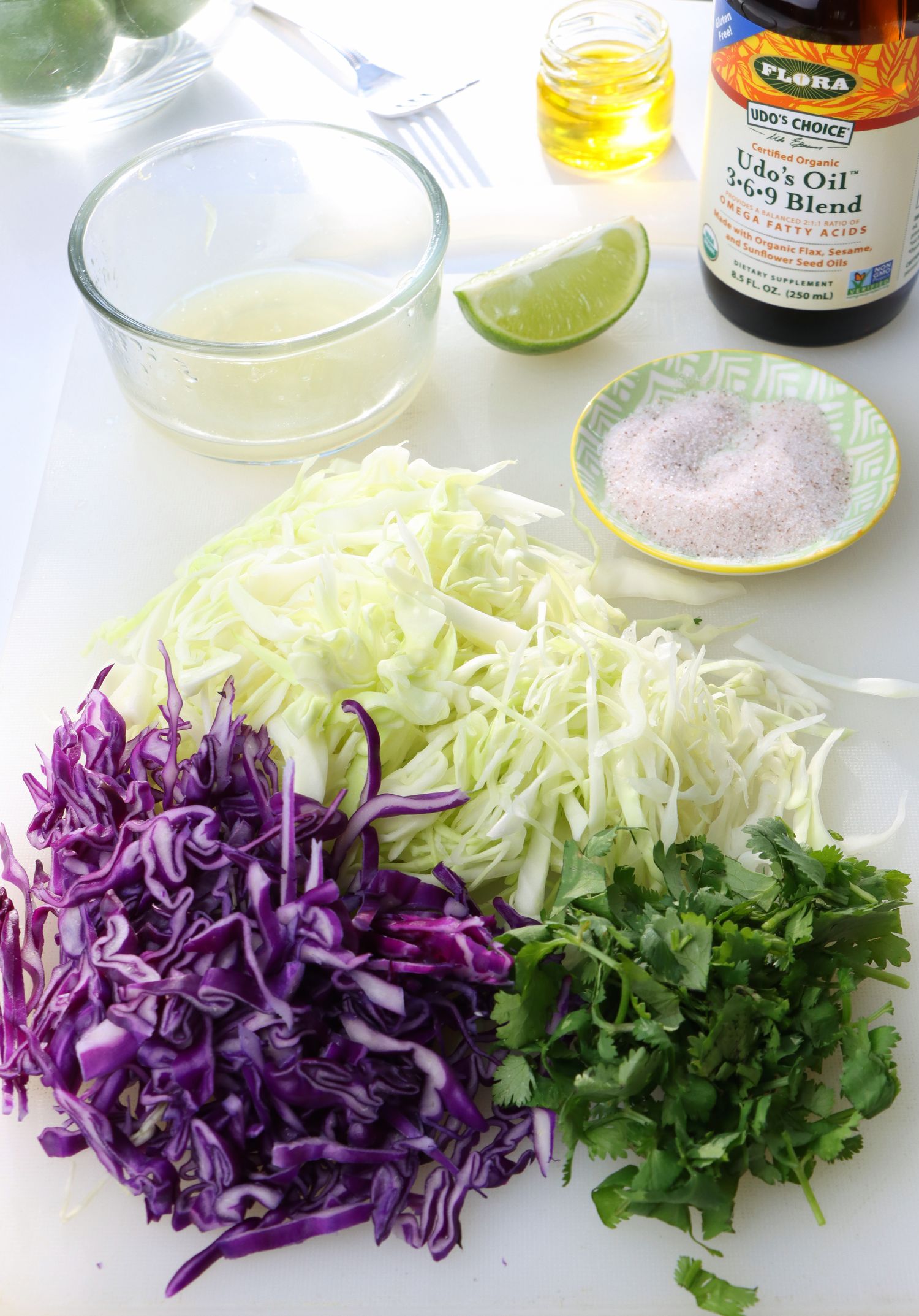 the ingredients for the slaw