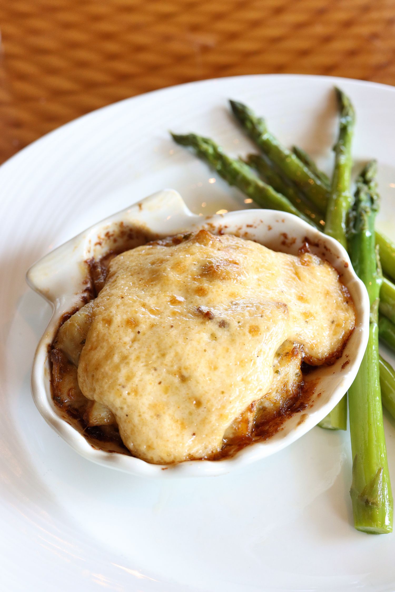 Baked Jumbo Lump Crab Imperial features sweet and meaty lump crab topped with their rich and luxurious imperial sauce.