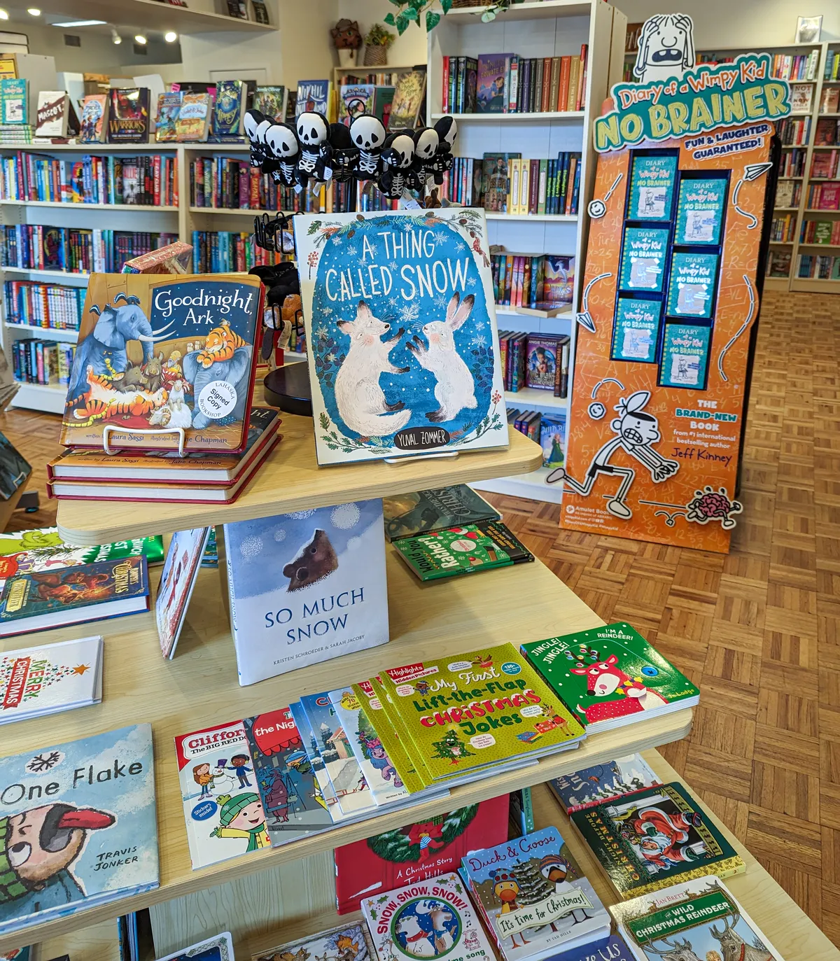 Many childrens holiday books on display at Lahaska Bookshop