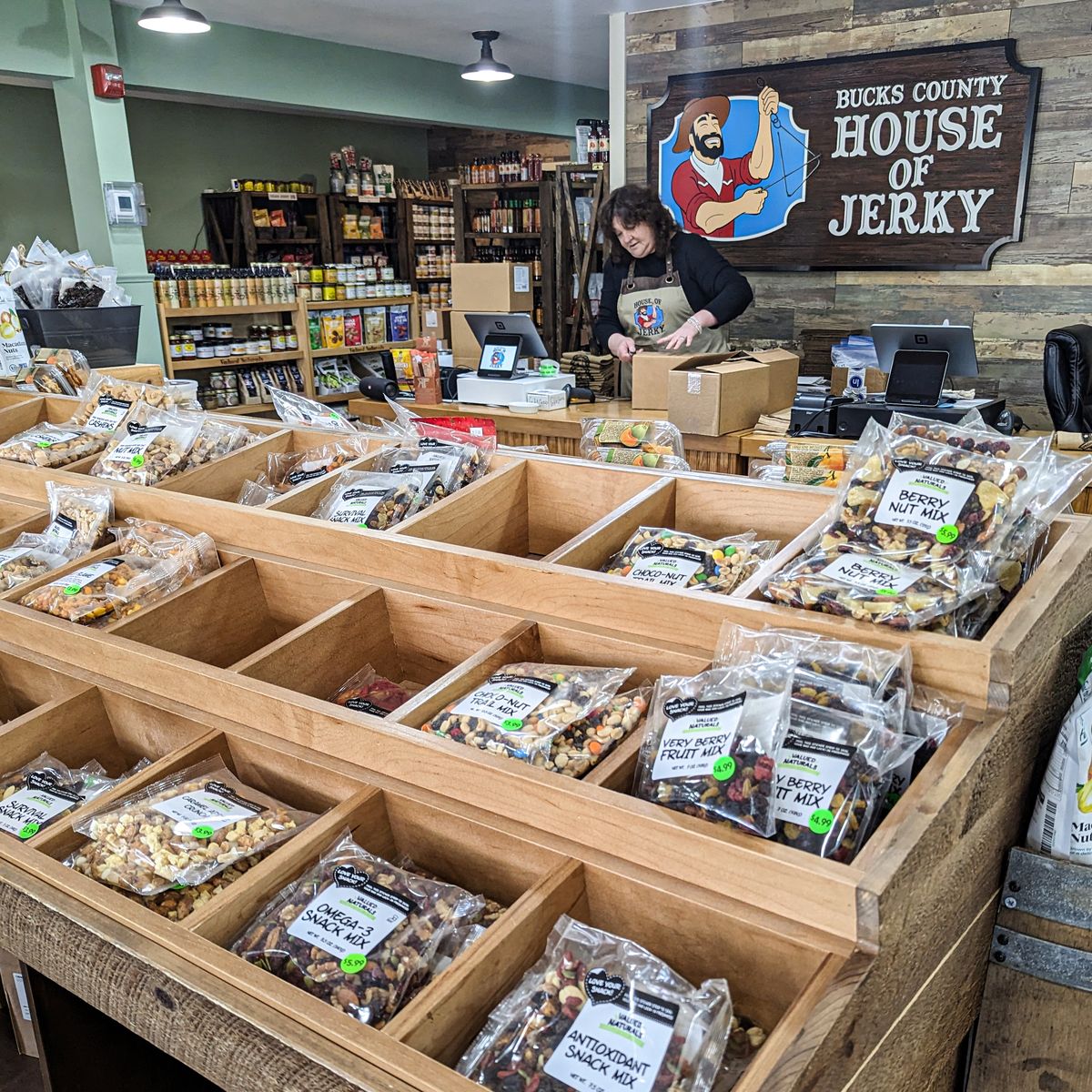 Packing up orders at Bucks County House of Jerky