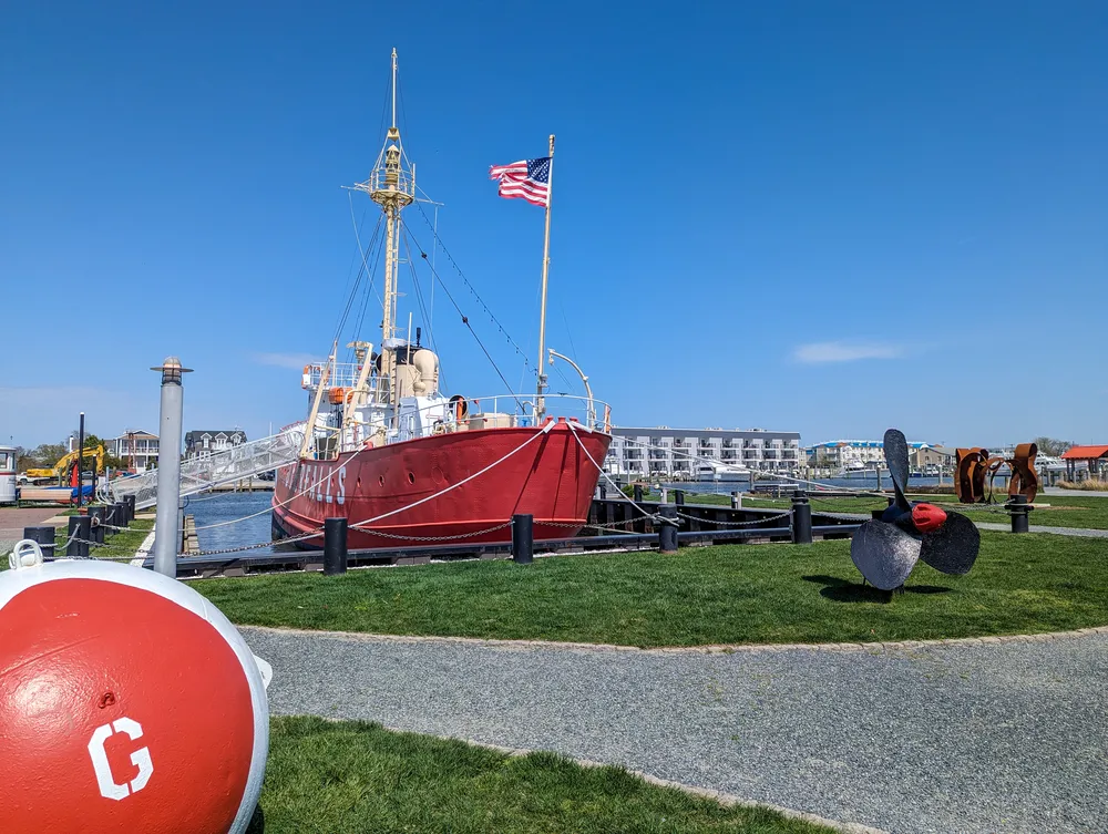 Lightship Overfalls in Lewes, Delaware. Docked by the museum park. 