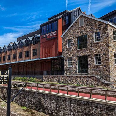The front exterior of The River House at Odette's In New Hope PA