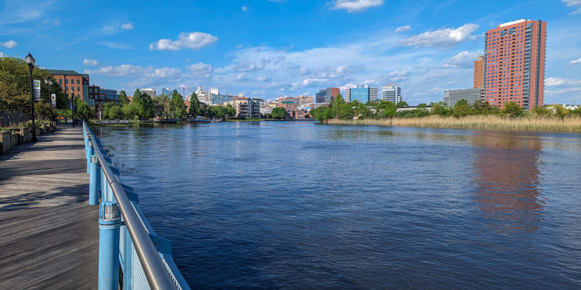 The riverwalk in downtown Wilmington Delaware.