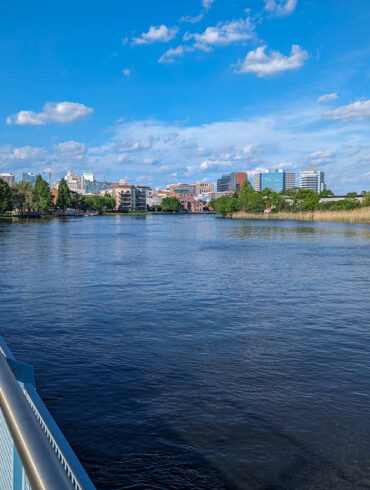 The riverwalk in downtown Wilmington Delaware.