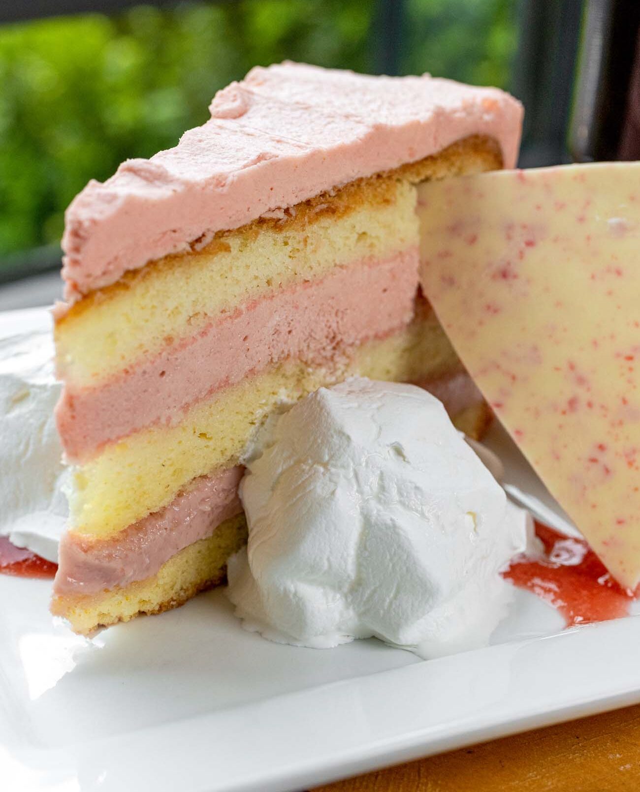 Strawberry Champagne Gateau at Earl's New American at Peddler's Village.