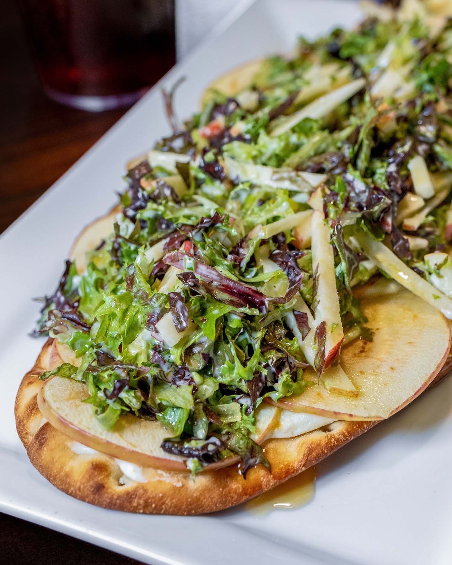 Roasted Apple Flatbread at Cock N Bull at Peddler's Village.