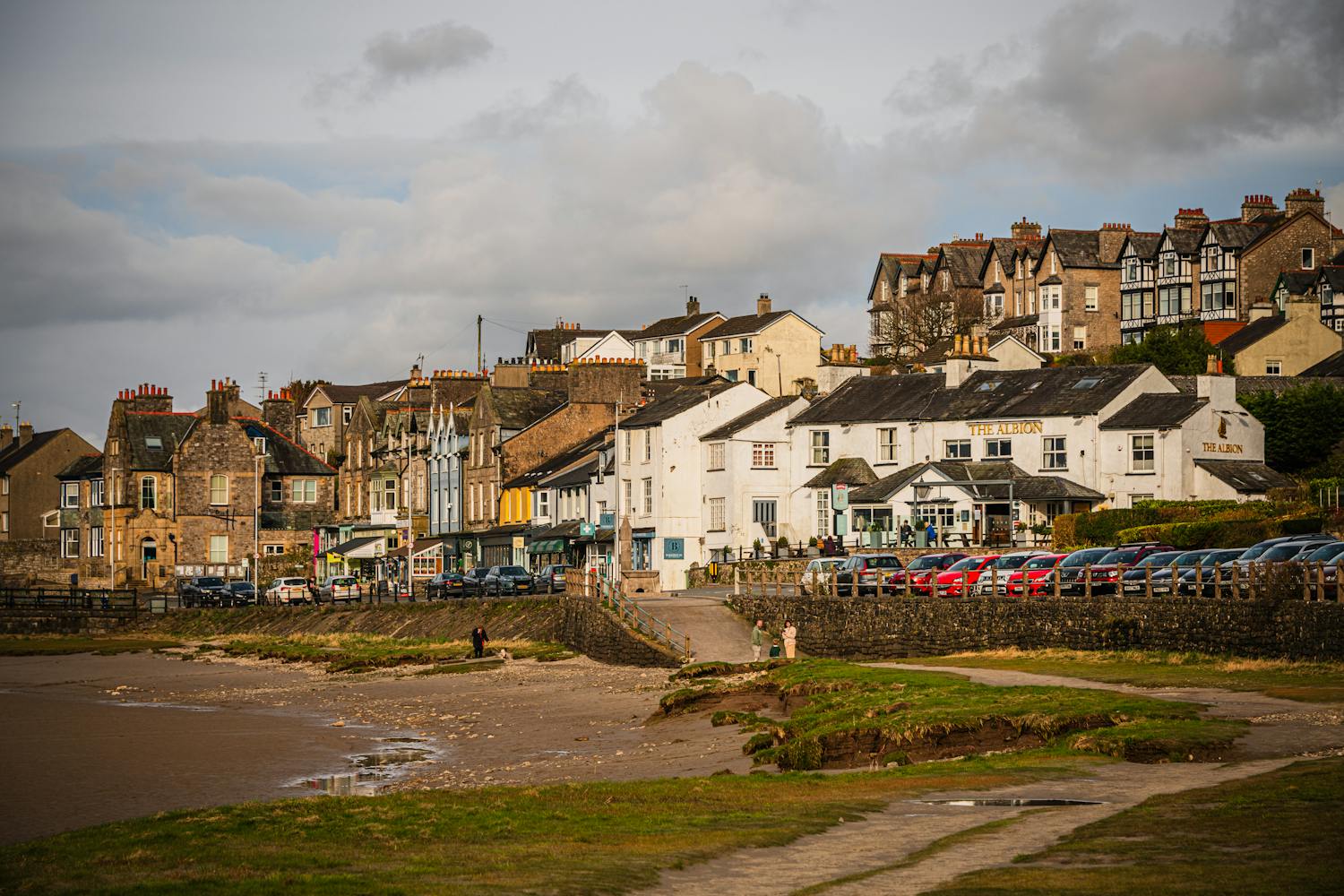 A quaint seaside row of holiday let homes