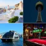 collage of seaside resort, rooftop bar, dining cruise & hidden bar restaurants